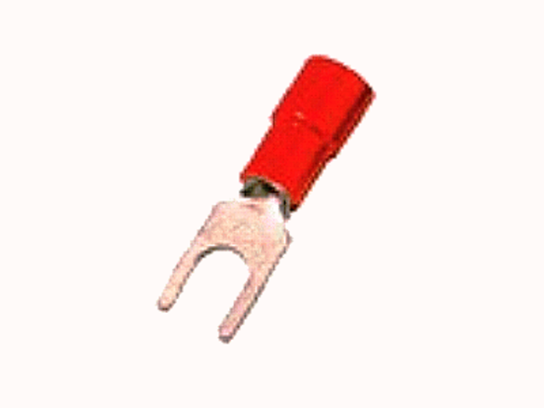 0,5mm²-1,5mm² (M6) PVC Fork Terminal RED (100 Pieces)