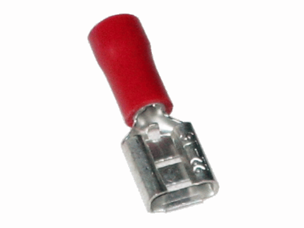 0,5mm²-1,5mm² (6,3 x 0,8) PVC (PART-Insulated) Push Connector RED (100 Pieces)