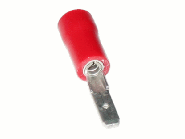 0,5mm²-1,5mm² (2,8 x 0,8) PVC Flachstecker ROT (100 Stück)