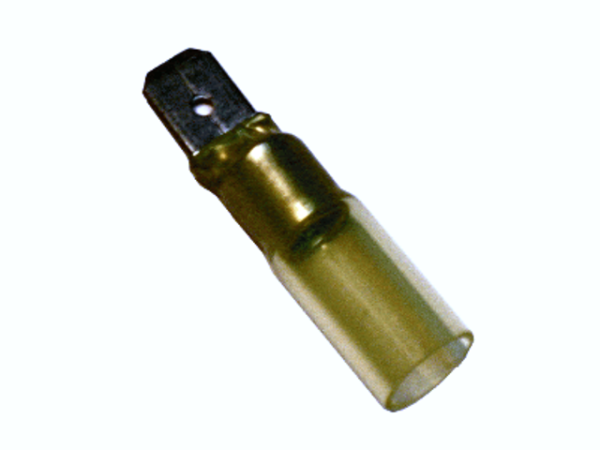 (60.003) Schrumpfschlauch Flachstecker 4mm²-6mm² Gelb mit Kleber Typ CSFS (100 Stück)