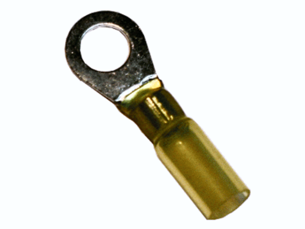 (64.400) Schrumpfschlauch Ringverbinder 4mm²-6mm² Gelb M8 mit Kleber Typ CSRV (100 Stück)