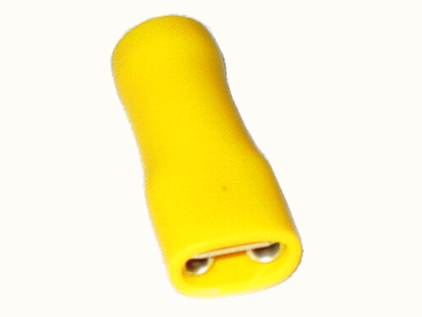 4mm²-6mm² (6,3 x 0,8) PVC (VOLL-Isoliert) Flachsteckhülsen GELB (100 Stück)