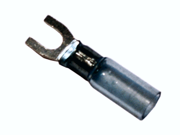 (69.400) Schrumpfschlauch Gabelverbinder 1,5mm²-2,5mm² Blau M5 mit Kleber Typ CSGV (100 Stück)