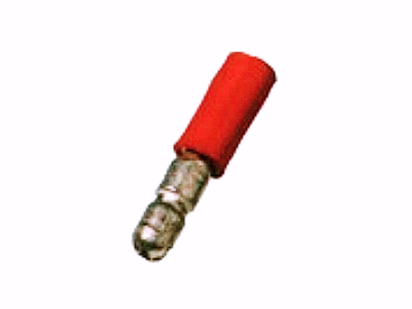 0,5mm²-1,0mm² (4mm) PVC Rundstecker ROT (100 Stück)