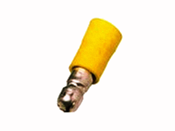 4mm²-6mm² (5mm) PVC male Bullet Connector YELLOW (100 Pieces)